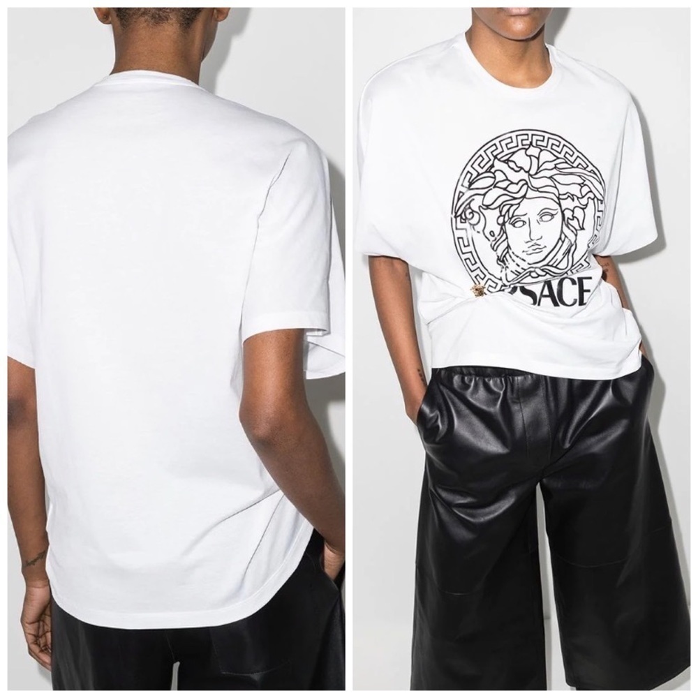 Versace Draped Logo Print T-shirt - Picture 6 of 12